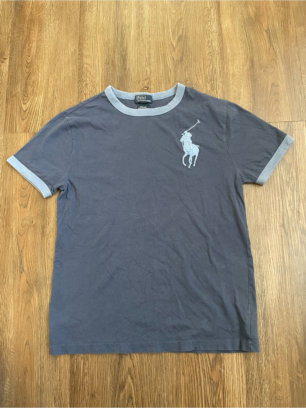 Polo by Ralph Lauren Boys Navy Blue Ringer Short-Sleeve T-Shirt Size M 10/12